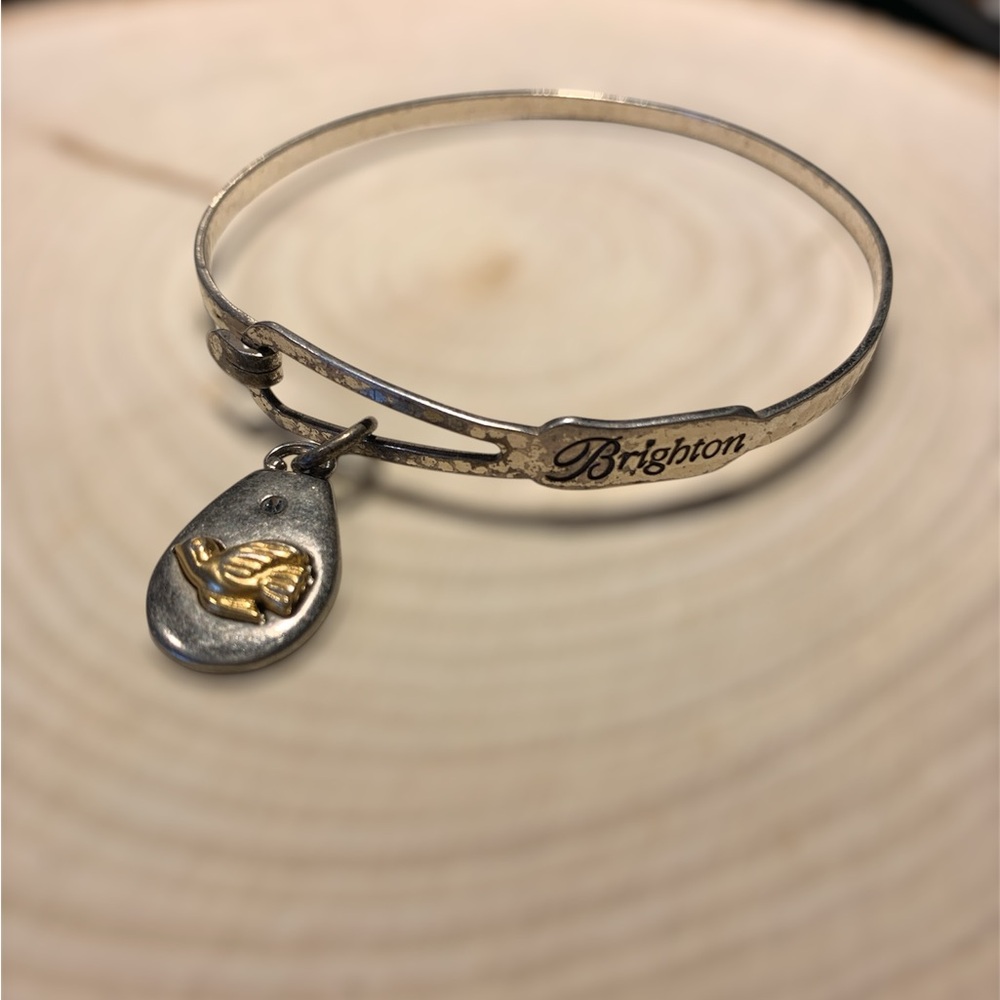 Brighton Silver Bracelet with Gold Accent Charm